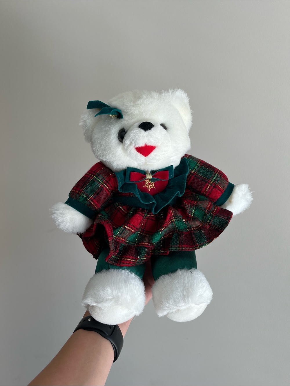 VTG Dan Dee Plush Christmas Teddy Bear Girl